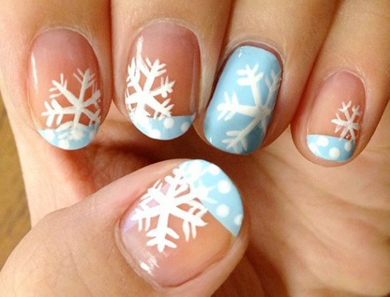 uñas nieve navidad diseños
