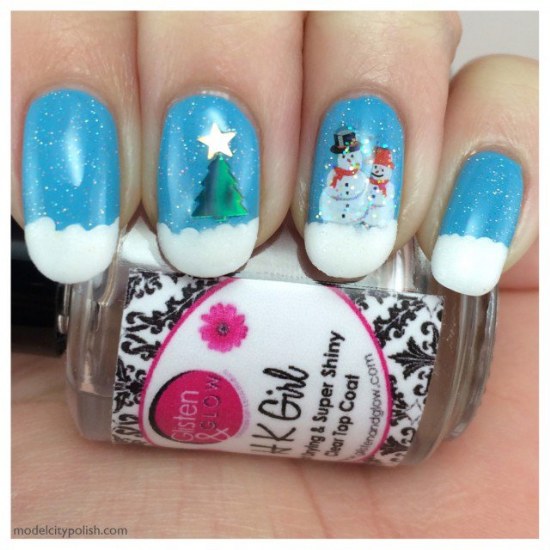 uñas nieve navidad diseños