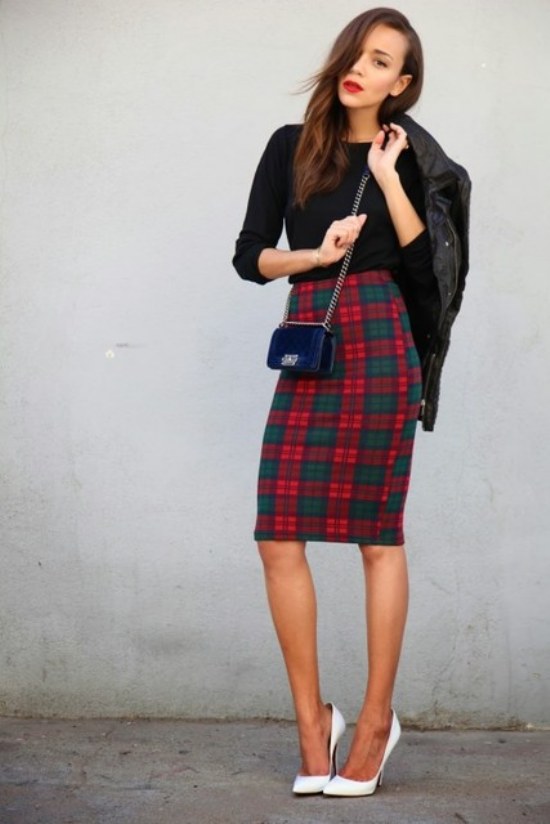 outfits prendas tartan moda invierno