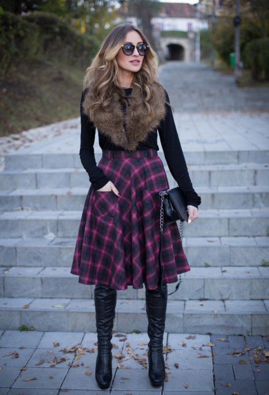 outfits prendas tartan moda invierno