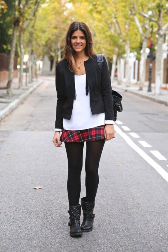 outfits prendas tartan moda invierno