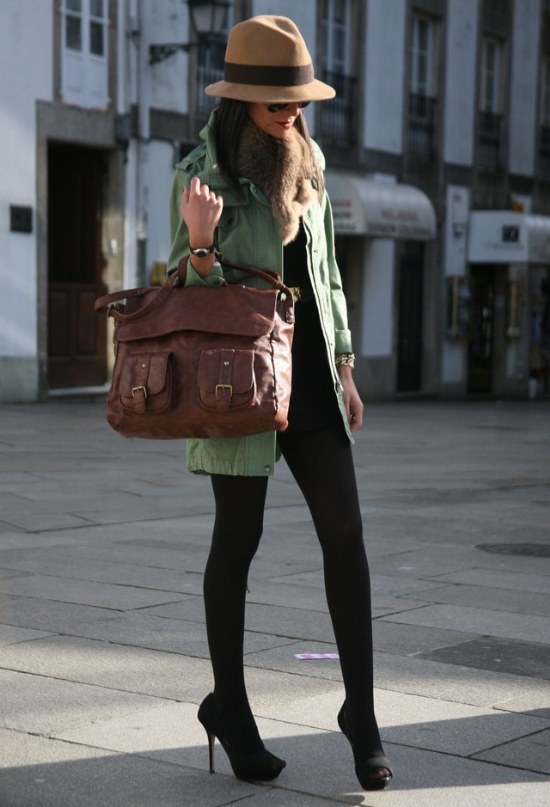 outfits sombreros moda invierno 2014