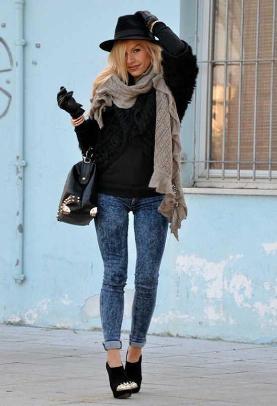 outfits sombreros moda invierno 2014