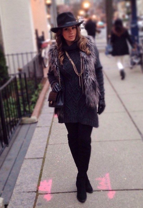 outfits sombreros moda invierno 2014