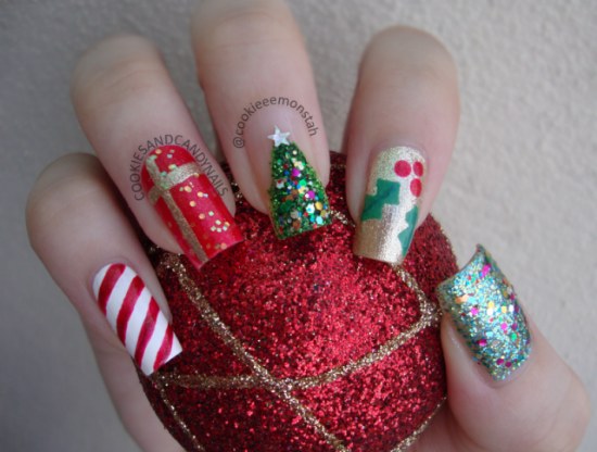 uñas diseños navidad manicure
