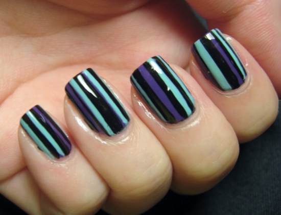 diseños uñas rayas manicure
