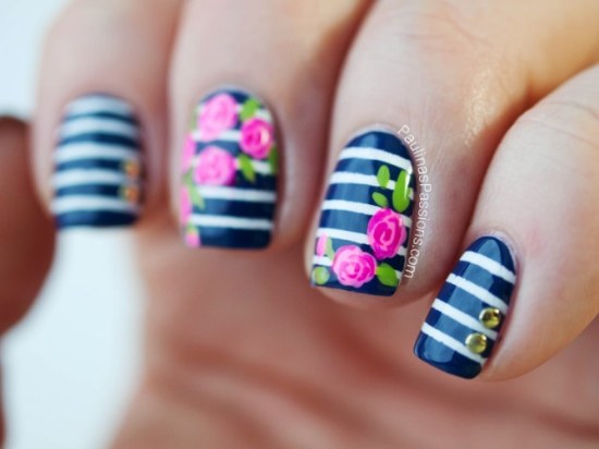 diseños uñas rayas manicure
