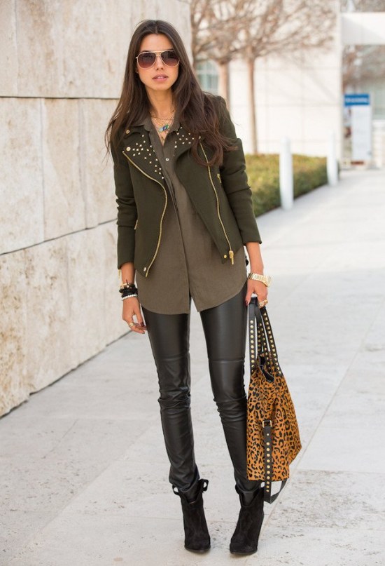 verde militar moda tendencia outfits 2014 2015