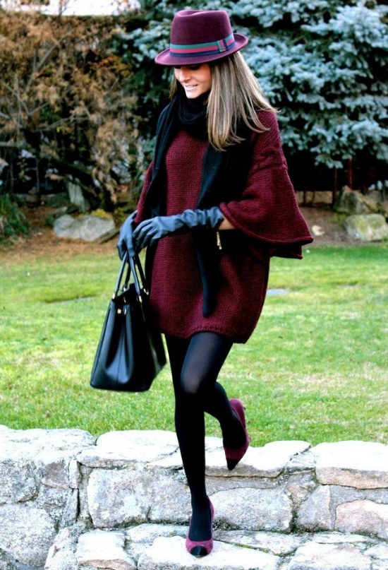 ropa color borgoña moda invierno