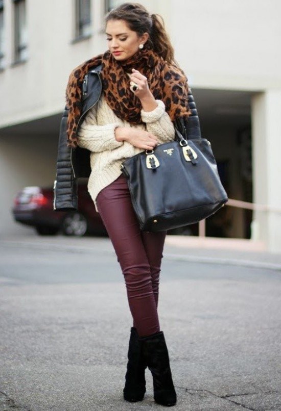 ropa color borgoña moda invierno