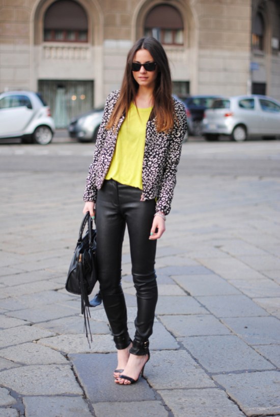 outfits pantalones cuero moda
