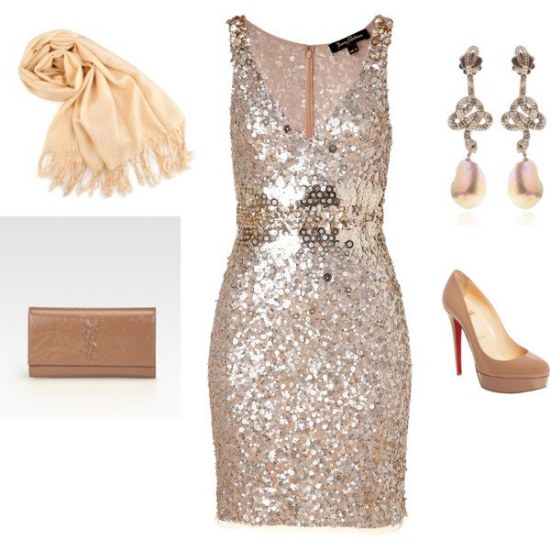 vestidos brillantes lentejuelas polyvore navidad