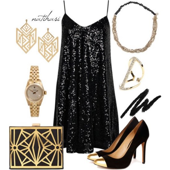 vestidos brillantes lentejuelas polyvore navidad