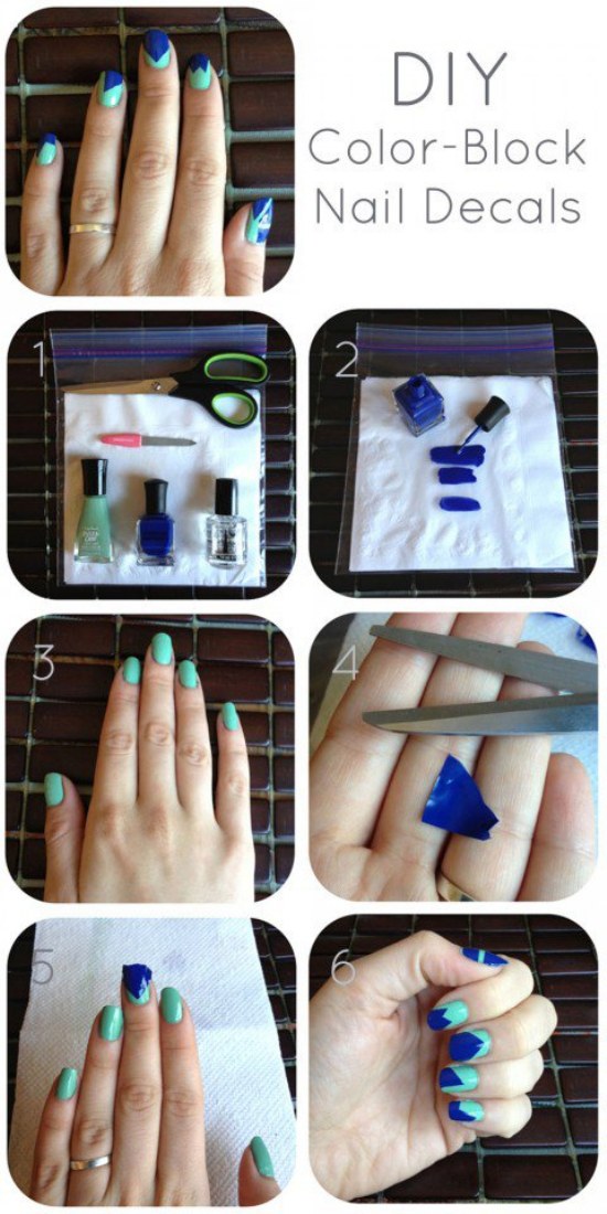 uñas de bloques cuadros diseños