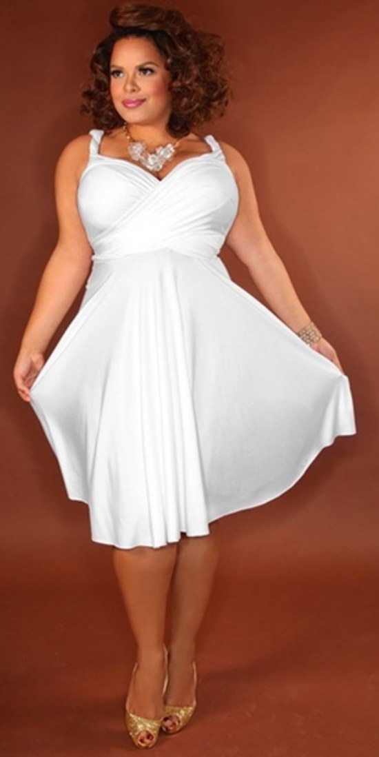 Vestidos elegantes de Color Blanco para Gorditas para Fiestas