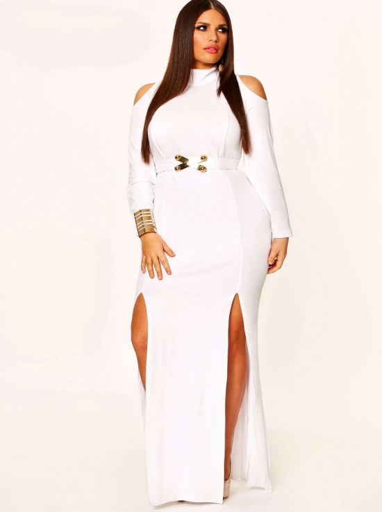 Vestidos elegantes de Color Blanco para Gorditas para Fiestas