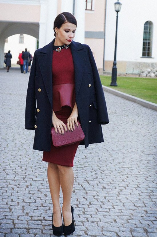 vestidos invierno rojos 2014 moda