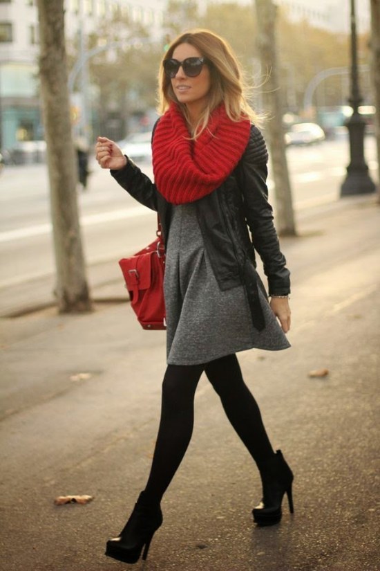 vestidos invierno rojos 2014 moda