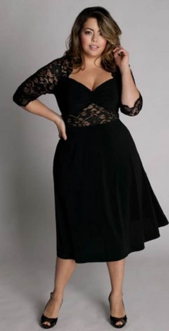 vestidos negros gorditas elegantes