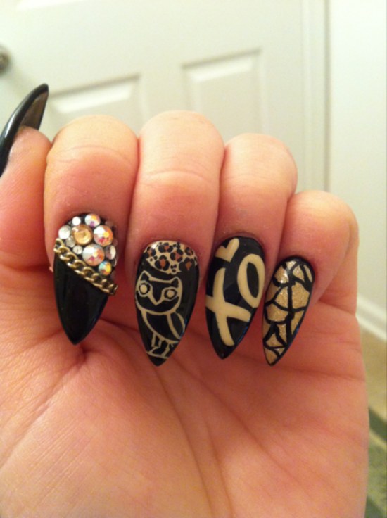 diseños uñas largas manicure 