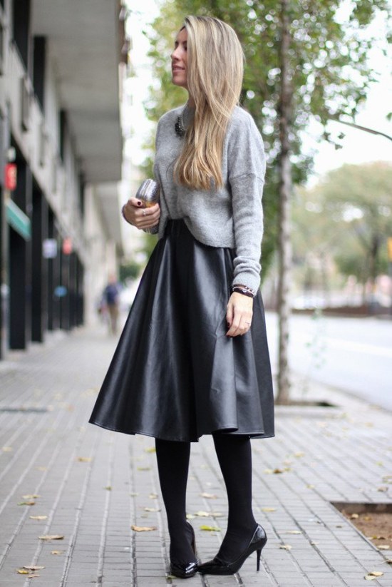 faldas con medias invierno moda