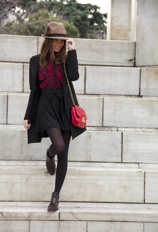 faldas con medias invierno moda