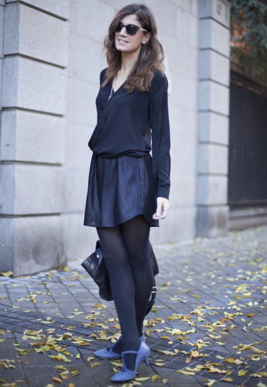 faldas con medias invierno moda
