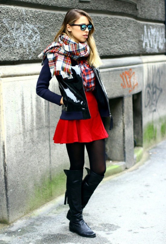 faldas con medias invierno moda