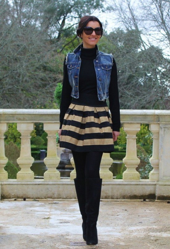 faldas con medias invierno moda