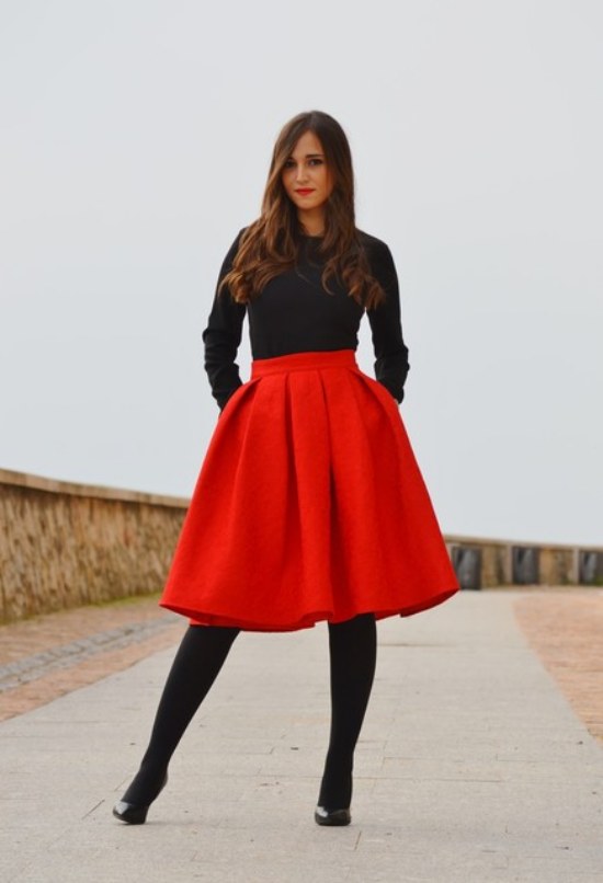 faldas con medias invierno moda