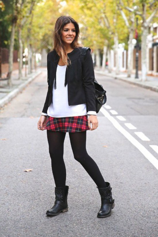 faldas con medias invierno moda