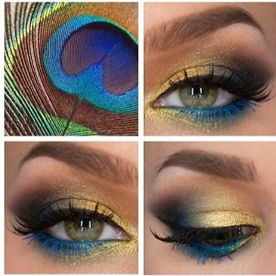 maquillaje sombras coloridas ojos