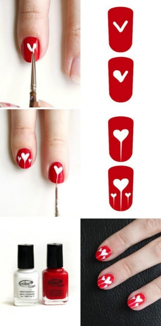 diseños uñas manicure corazones