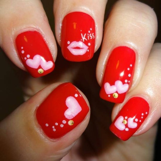 diseños uñas manicure corazones