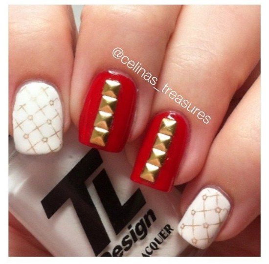 diseños studs uñas manicure