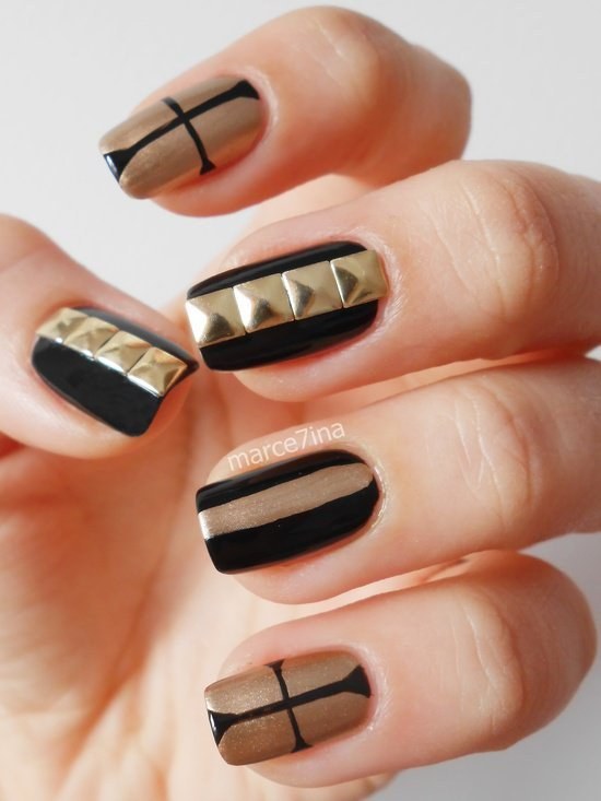 diseños studs uñas manicure