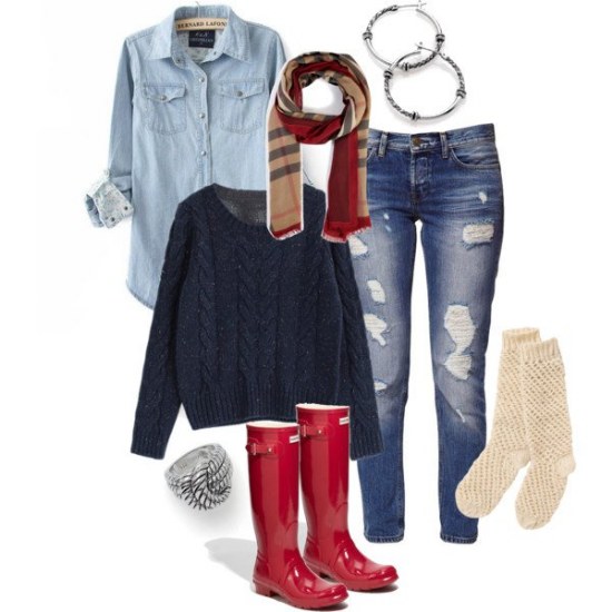 botas lluvia outfits