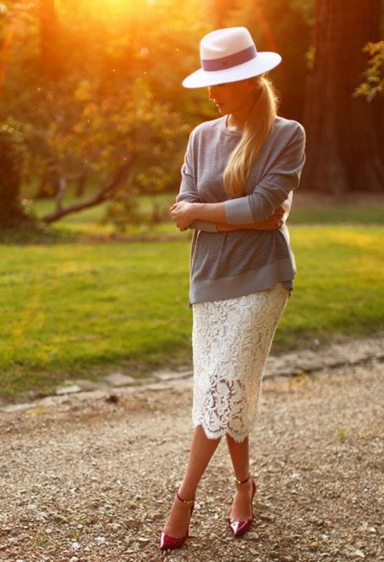 faldas encaje recortado moda