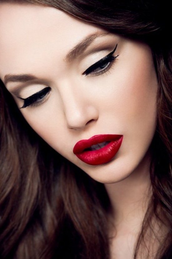 labios rojos moda maquillaje