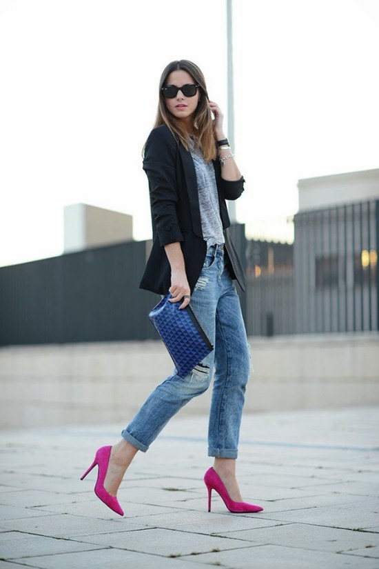 outfits con blazer negro