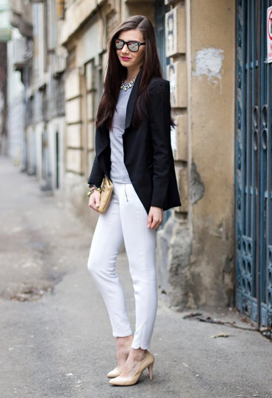 outfits con blazer negro