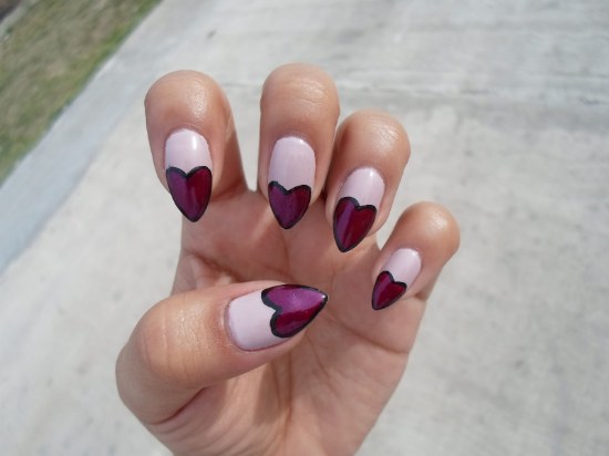 uñas diseños corazones