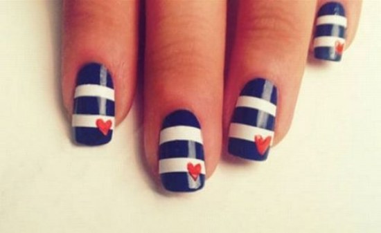 uñas diseños corazones