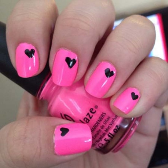 uñas diseños corazones