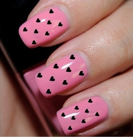 uñas diseños corazones