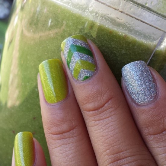 diseños uñas verde trebol