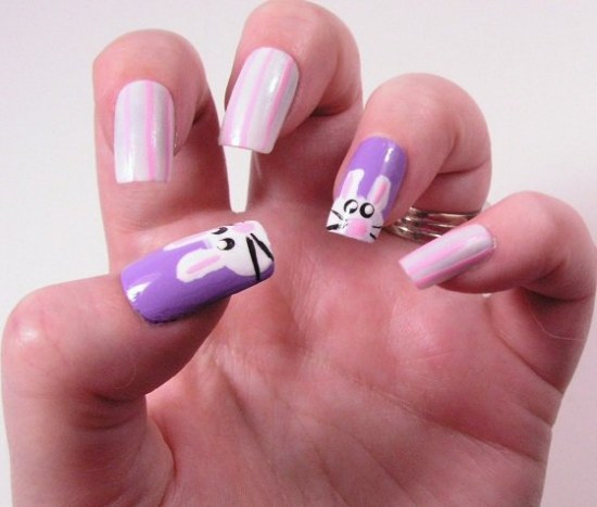 diseños uñas pascuas conejos