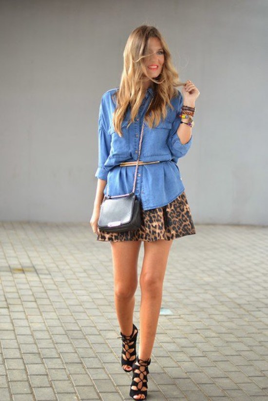 Combinaciones de Outfits con Camisas de Jean Denim para Primavera 2015