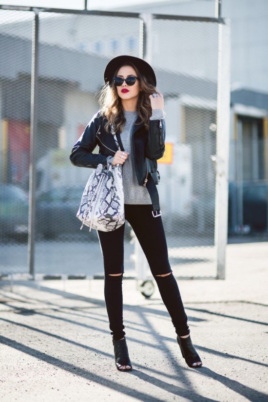 outfits chaquetas negras moda primavera