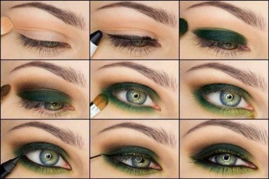 maquillaje sombras ojos verdes